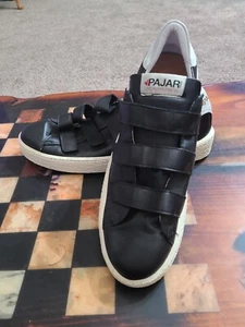 Pajar PS-Barro schwarze Leder Turnschuhe mit Klettverschluss Riemen Herren 12-12,5 NEU - Bild 1 von 11