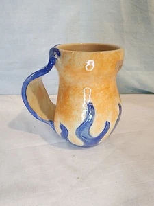 ROWE POTTERY/JOHN TILLER Pottery Mug, Flame Motif NICE! - Picture 1 of 9