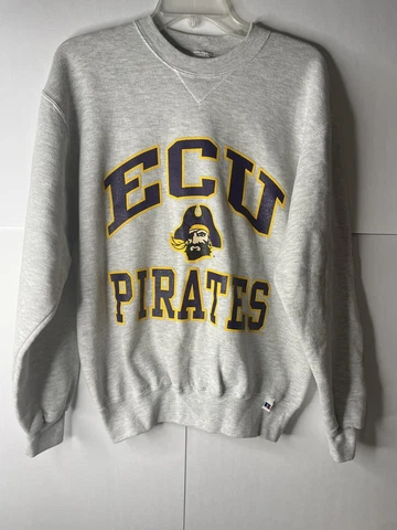 Vintage Russell Athletic East Carolina ECU Pirates Crewneck Sweatshirt Medium Cover