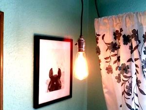 Vintage Hanging Drop Lamp Socket Swag Pendant Light Porcelain Farmhouse Kit - Picture 1 of 11