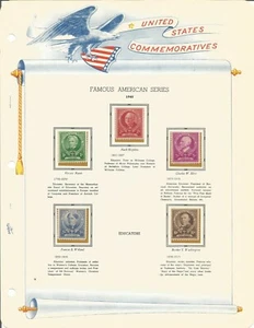 Página de álbum White Ace de los Estados Unidos famosa serie americana 1940 educadores sin montar o nunca montada - Imagen 1 de 1