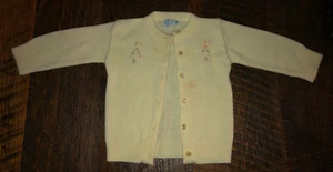 Vintage Julius Berger Baby Yellow Button Up Sweater Cardigan  - Picture 1 of 4