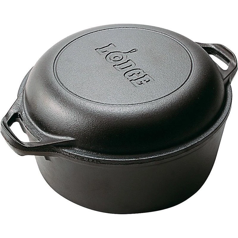 Lodge Logic L8DD3 Cast Iron Double Dutch Oven Extra Deep Lid 5 Quart - Image 1 of 4