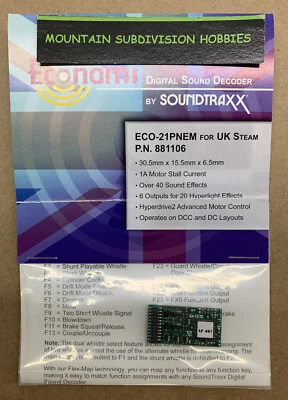 New Soundtraxx 881106 UK Steam Econami ECO-21PNEM DCC Sound Decoder | $5 Offer - Image 1 of 4