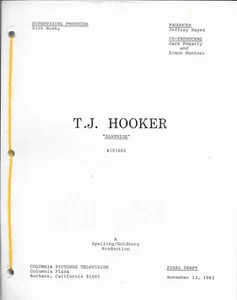 T. J. HOOKER television script reproduction "Slayride"  William Shatner - Picture 1 of 1
