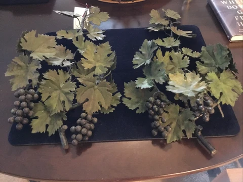 Vintage Italian Toleware Tuscan Grapes Wall Sconces Cover