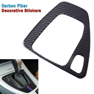 Carbon Fiber Sticker Cover Trim Control Gear Shift Panel For BMW E90 3Series New - Picture 1 of 7