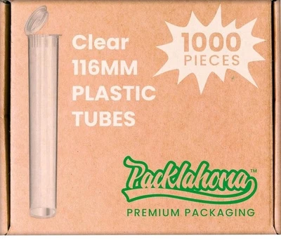 Packlahoma 116 mm transparente pre enrollable pop top tubos seguros impermeables a granel 1000 sin BPA Foto 1 de 4