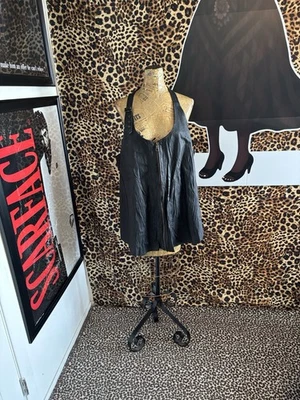 XCVI Upstage Perforated Leather Moto Vest Sleeveless Racerback Women's 2X biker - Image 1 of 4