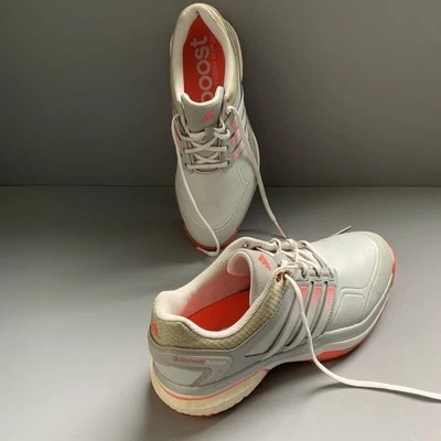 Adidas Adipower Boost Impermeable Cuero Golf Zapatilla Botines Rosa 8 Agarre Césped Foto 1 de 4
