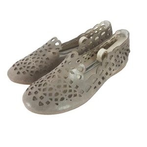 Gerry Weber Maren Womens US 8.5 US Metallic Taupe Leather Laser Cut 40 - Picture 1 of 9