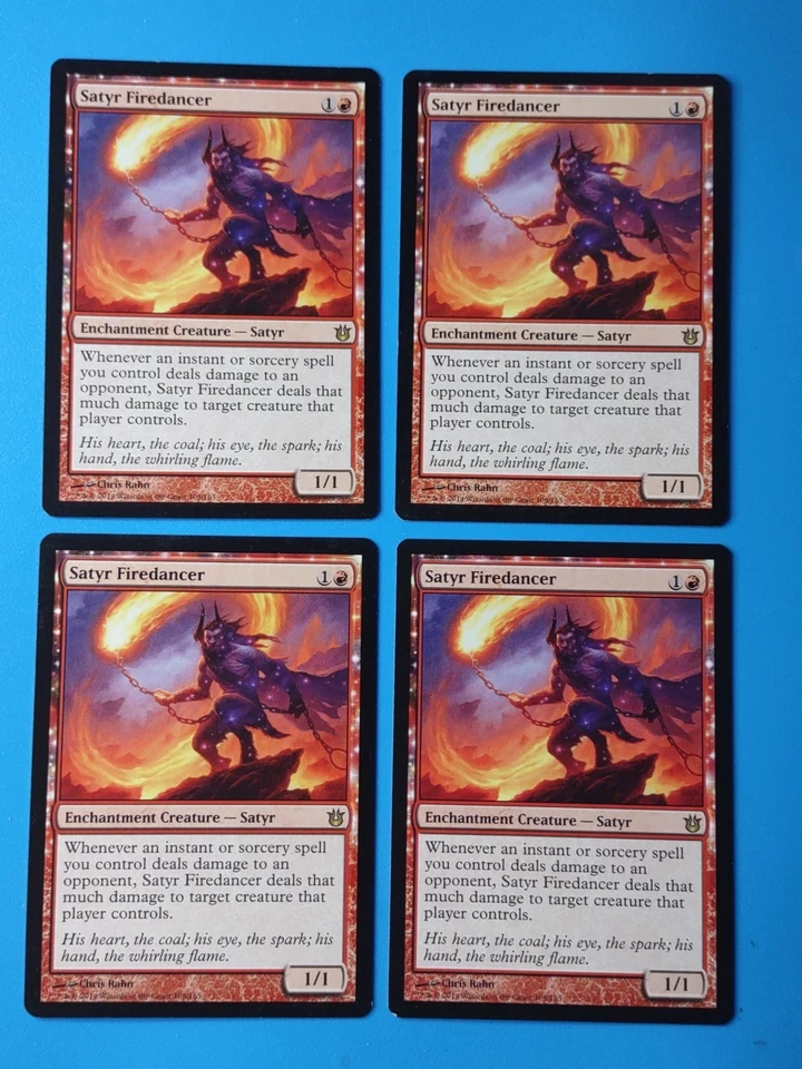 MTG 4x Satyr Firedancer x4 LP Born of the Gods Magic Playset - Image 1 of 1