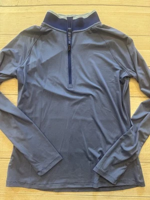 Camisa Under Armour Para Hombre Mediana Azul Rayas Cuarto Cremallera Manga Larga Golf Activo Foto 1 de 4