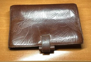 Bottega Venetia Brown Leather Agenda Organizer Floral Design 7.5” X 5” Vtg. - Picture 1 of 4