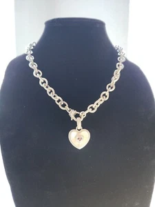 Judith Ripka Sterling Silver Cz Heart Necklace - Picture 1 of 4
