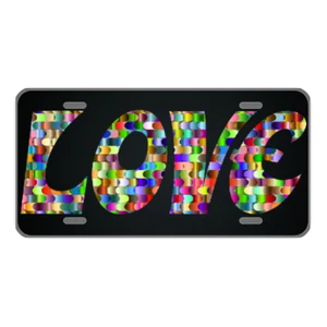 Love Colorful License Plate Tag Vanity Black Novelty Metal Car Truck Metal - Picture 1 of 1