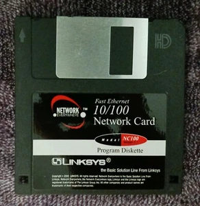 Linksys Fast Ethernet Network 10/100 NC100 3.5" Floppy Disk Driver Drivers - Photo 1/1