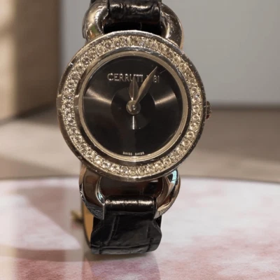 CERRUTI 1881 Italian WATCH with Swarovski crystals new battery leather band - image 1 of 4