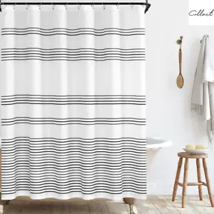 COLLACT 1 PC Impermeable Tela Rayas Cortina de Ducha para Baño con Ganchos - Imagen 1 de 36