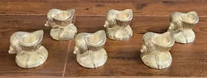 Juego de 6 Candelabros Toallas Plateadas Sea Shell Sand Dollar Playa Boda - Imagen 1 de 10