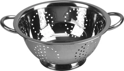 STAINLESS STEEL COLANDER 24-34cm PASTA STRAINER/RICE DRAINER/VEGETABLES handle - Image 1 of 4