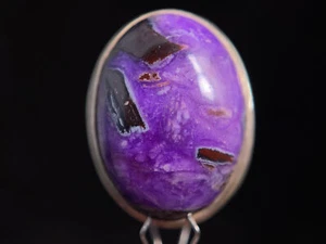 Colgante de cristal SUGILITE - plata de ley, ovalado - joyería de piedra fina, 45964 - Imagen 1 de 3