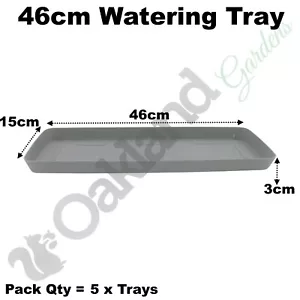 46cm Watering Drip Tray Saucer Windowsill Seed Plant Pot Tray Grey Qty = 5 - Picture 1 of 4