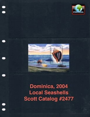 $3.75 Scott Value  - 2004 DOMINICA Seashells s/s Shells Caribbean CV MNH NH UMM - Image 1 of 4