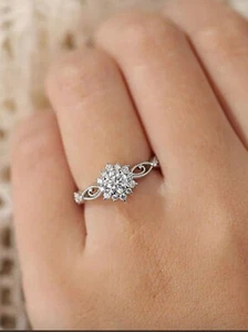Vintage Round Twisted Vine Moissanite Ring 1 CT Size 10  - Picture 1 of 5