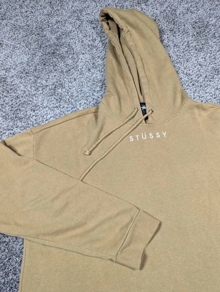 Sudadera con capucha Stussy para mujer pequeña marrón básica bordada Y2K Foto 1 de 4