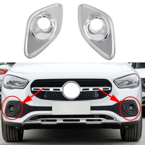 Chrome Accessories For Benz GLA 2020-22 Front Head Fog Light Lamp Cover Molding - Picture 1 of 7