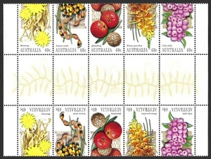 2002 Australia SG# 2223/27 Bush Tucker gutter strip of 10 mint MUH MNH - Picture 1 of 1