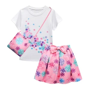 Magic Full House 3-10 Year Old Girl Skirt Short sleeved Skirt Bag 3-Piece Set - Picture 1 of 28