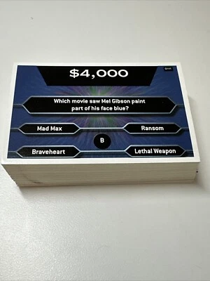 Who Wants To Be A Millionaire Board Game $4000Dollar Question Cards Only Vintage - Image 1 of 4