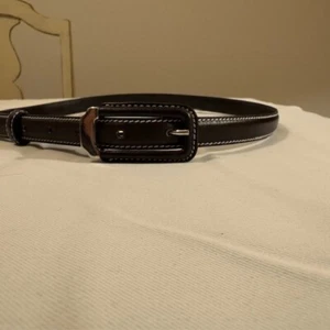 Ann Taylor Black Genuine Leather Belt Made in Italy Womens Size Small - Picture 1 of 7