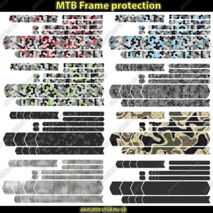 Mountain Bike (MTB) Frame Protection Stickers Wrap Decal 041-048 - Picture 1 of 11