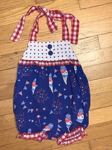 Eleanor Rose Patriotic Ruffle Bubble Romper 18 Months - Picture 1 of 4