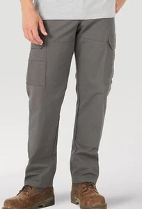 Pantalones Wrangler Workwear Ranger para hombre 40x30 gris Ripstop carga relajados - Imagen 1 de 3
