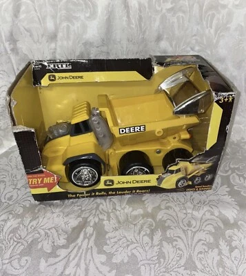 ERTL Amarillo JOHN DEERE Modificado DUMP Construcción CAMIÓN Luces Suena RARO Genial Foto 1 de 4