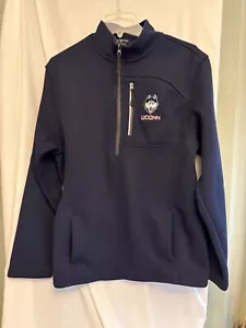 Maglione pullover UCONN University of Connecticut Huskies 1/4 zip maglia pile M - Foto 1 di 11