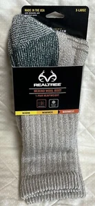 New RealTree Merino Wool Heavyweight Boot Sock 1 Pair size X-Large Shoe 12-15 - Picture 1 of 4