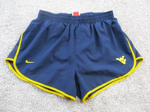 West Virginia Womens Medium Nike Running Shorts WVU West Virginia Blue NCAA EUC Cover