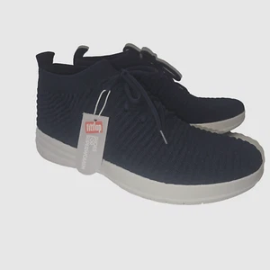 NEW FitFlop Sporty Uberknit Slip-On Sneaker Stretchy Blue Womens Shoes Sz 10 - Picture 1 of 12