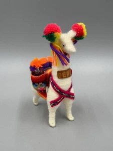 Alpaka Festival Kleid Peru Wolle Peruanisch Weiß Lama Ethno Kunsthandwerk Volkskunst 3" - Bild 1 von 8