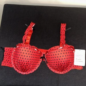 Neu Ornella BH mit roten/schwarzen Tupfen für Damen Größe 42C - Bild 1 von 3