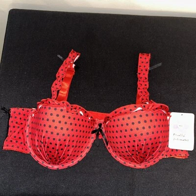Новый женщин красный/черный горошек Ornella бюстгальтер размер 42C - Изображение 1 из 3