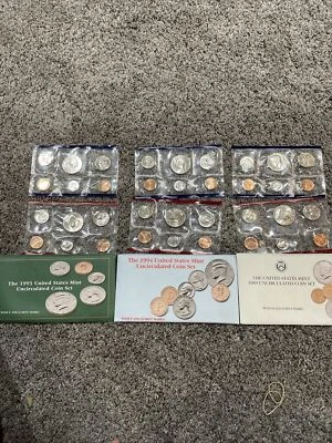 Lot Of 1989, 1993, 1994 PD US Mint Uncirculated Sets 36 coins - Image 1 of 4