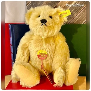 Steiff oso de peluche réplica 1906 etiquetas 0168/32 etiqueta oreja botón de latón 12" mohair - Imagen 1 de 11