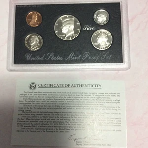 1992 S Silver Proof Set   ●   With COA  ●  With Nice Box  ●  No Blemishes - Picture 1 of 10
