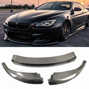 1 Satz Kohlefaser Schwarz Frontspoilerlippe Für BMW F06 6er M6 2012–2017 V Style - Picture 1 of 7
